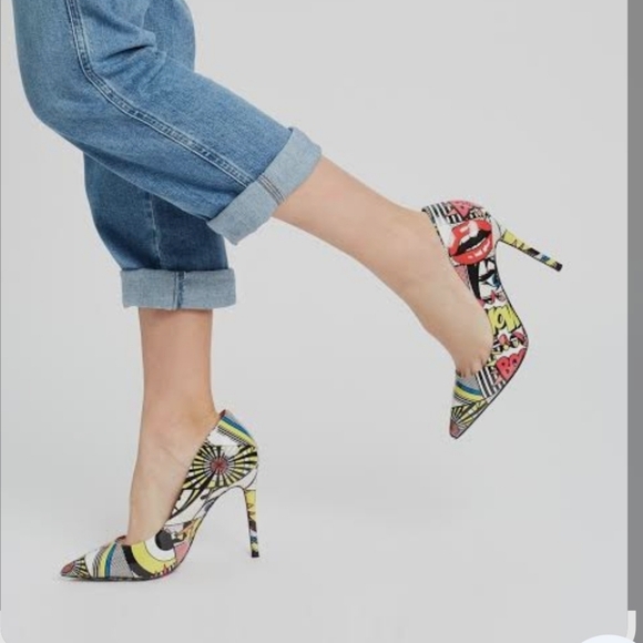 Aldo's Colorful Pop Art Women's Pump Heels Size 8 - Picture 1 of 9